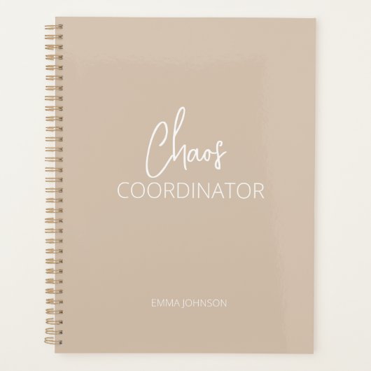 Coordinateur du chaos | Planneur Tan Beige (Devant)