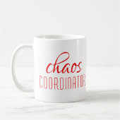 Coordinateur du Chaos Rouge Script Café Mug (Gauche)