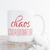 Coordinateur du Chaos Rouge Script Café Mug