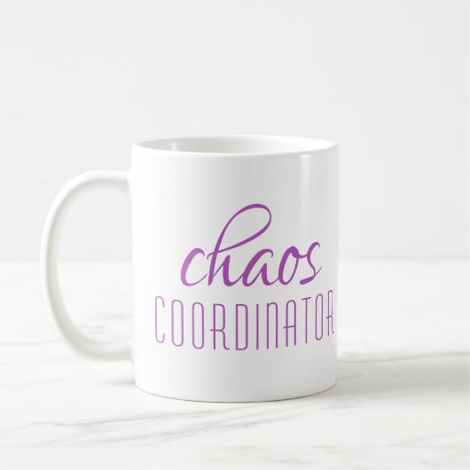 Coordinateur du Chaos Script violet café Mug (Gauche)