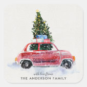 Coordinateur Sticker de Noël - Voiture rouge Vinta (Devant)