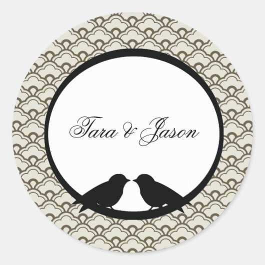 Coördinatie van vederijenvelopverzegelingen ronde sticker (Voorkant)