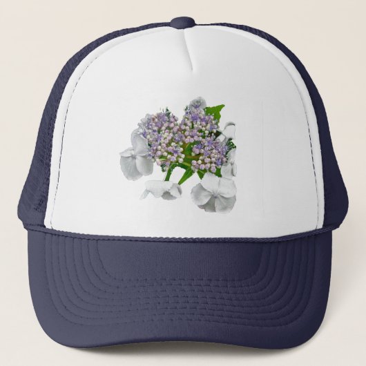 Coördinatiepunten blauwe kant hydrangea trucker pet (Voorkant)