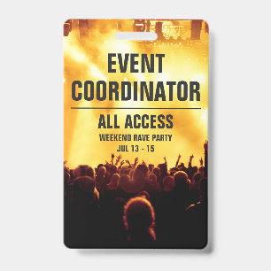 Coördinator evenementen All Access-concertpas B Badge