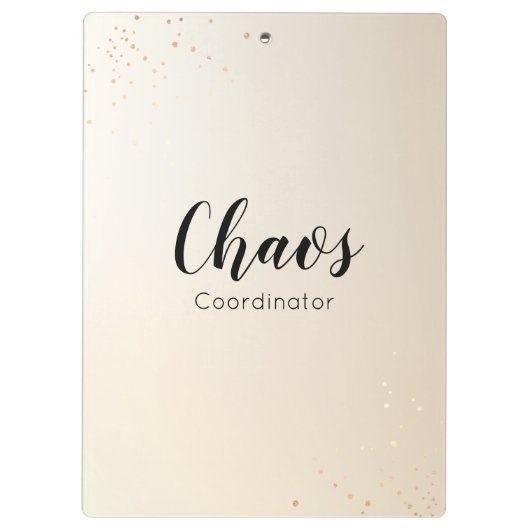 Coördinator leerstoel Gold Glitter-script Klembord (Achterkant)