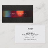 Coördinator voor kleurrijke zwarte partijen en eve visitekaartje (Voorkant / Achterkant)