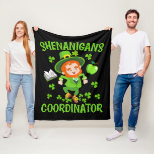 Coördinator voor Shenanigans Funny Teacher St Patr Fleece Deken
