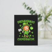 Coördinator voor Shenanigans Funny Teacher St Patr Informatiekaartje (Staand voorkant)