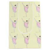 Coördinerende roze en gele ballerina Ballet Dance Medium Cadeauzakje (Achterkant)