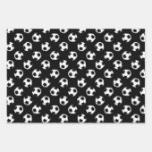 Coördinerende set zwart grijze voetballen inpakpapier vel (Voorkant 2)