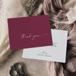 Coordonnée aquarelle moderne | Carte de remercieme<br><div class="desc">Ce carte de remerciements rouge coordonné couleur aquarelle moderne est parfait pour un mariage contemporain élégant. Le design simple bordeaux rouge et blanc présente une typographie industrielle unique avec style boho moderne. Personnalisable dans n'importe quelle couleur. Gardez le design minimal et élégant, en l'état, ou personnalisez-le en ajoutant vos propres...</div>