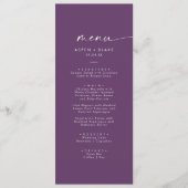 Coordonnée aquarelle moderne | Menu Mariage violet (Devant)