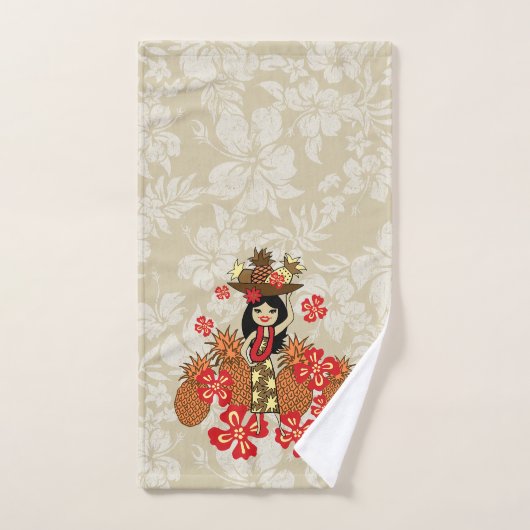 Coordonnée hawaïenne Tan de fille de danse (Serviette à main)