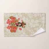 Coordonnée hawaïenne Tan de fille de danse (Serviette à main)