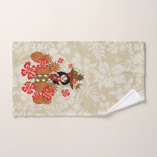 Coordonnée hawaïenne Tan de fille de danse (Serviette à main)