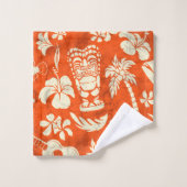 Coordonnée tropicale hawaïenne de Tiki de plage de (Gant de toilette)