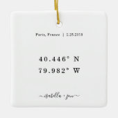 Coordonnées commémoratives Ornement en céramique (Devant)