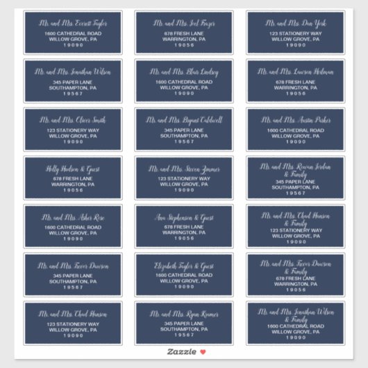 Coordonnées d'ancre florale | Étiquettes d'adresse (Feuille)