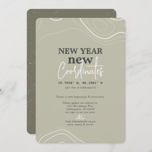 Coordonnées du Nouvel An Faire-part de mouvement v
