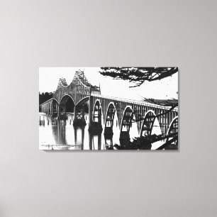 Coos Bay Bridge-fotoNorth Bend, OF Canvas Afdruk