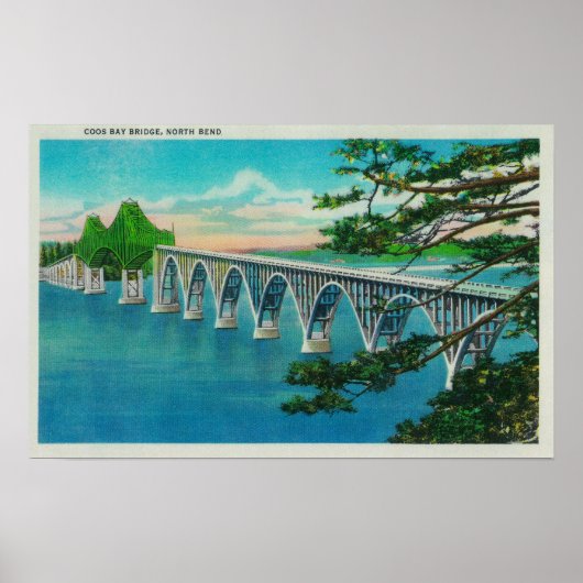 Coos Bay Bridge in North Bend, Oregon Poster (Voorkant)