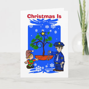 Cop Elf Décoration Arbre avec Carte menottes
