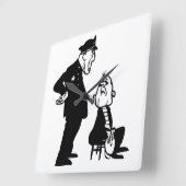 Cop en inbreker vierkante klok (Hoek)