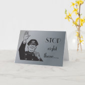 Cop Police Happy Jubileum Retro Kaart (Gele Bloem)