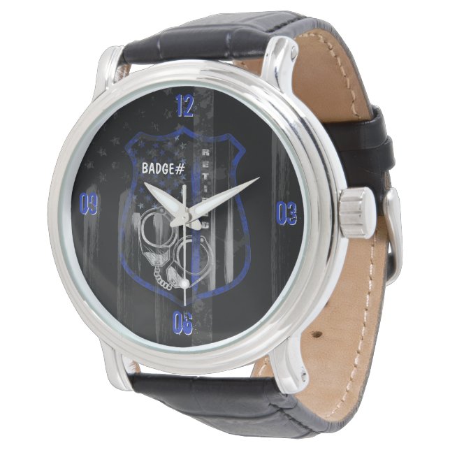 Cop Retirement Watch Edit - Custom Badge# Horloge (Gekanteld)