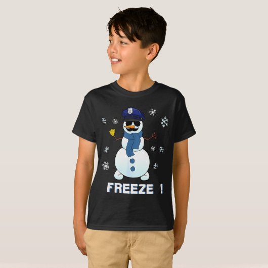 Cop Snowman Shirt Ze Christmas Party Gift Xmas (Voorkant volledig)