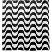 Copacabaanpatroon zwart-wit douchegordijn (Voorkant)