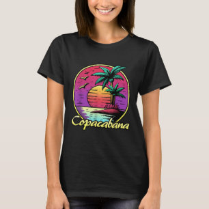 Copacabana. 80s Palm Sunset. Tropisch strand zomer T-shirt