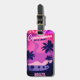Copacabana Beach, Rio De Janeiro Luggage Tag Bagagelabel