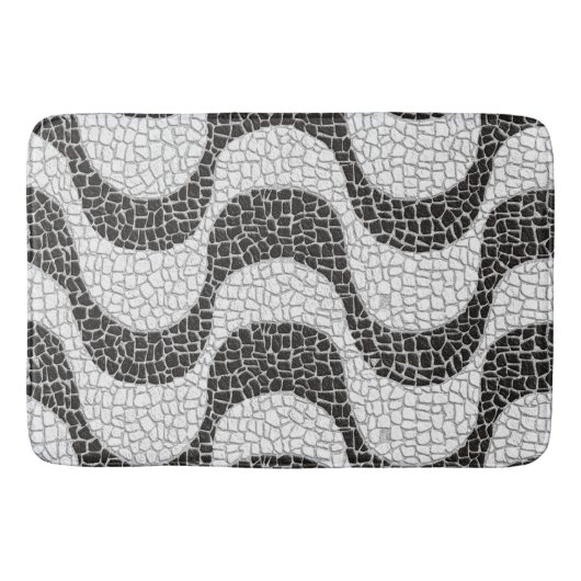 Copacabana Sidewalk Brazilian pattern Badmat (Voorkant)