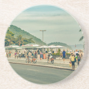 Copacabana Sidewalk Rio de Janeiro Brazilië Zandsteen Onderzetter