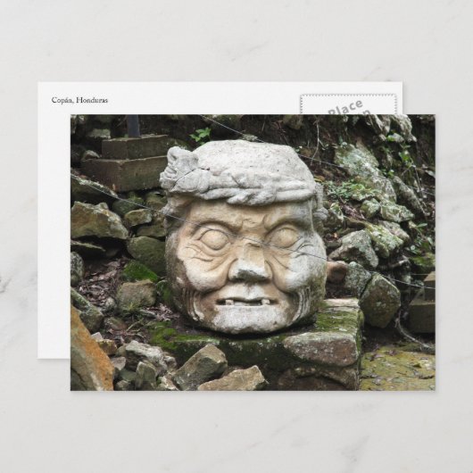 copán rock face briefkaart (Voorkant / Achterkant)