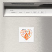 COPD Awareness Heart Words (oranje) Magneet (Insitu (Vaatwasser))