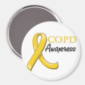 COPD Awareness Ribbon (Gold Ribbon) Magneet (Voorkant / Achterkant)
