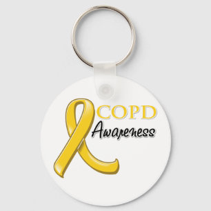 COPD Awareness Ribbon (Gold Ribbon) Sleutelhanger