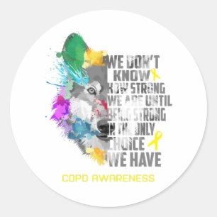 COPD Awareness Ribbon Support Giften Ronde Sticker