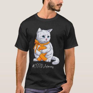 COPD-bewustzijnsmaand Oranje lint Kat T-shirt