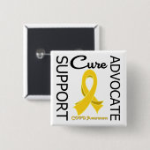 COPD Support Advocate Cure Vierkante Button 5,1 Cm (Voorkant /achterkant)