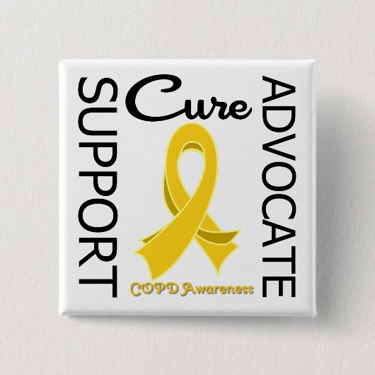COPD Support Advocate Cure Vierkante Button 5,1 Cm (Voorkant)