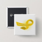 COPD Survivor Vierkante Button 5,1 Cm (Voorkant /achterkant)