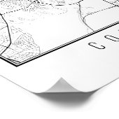 Copenhagen Denmark Street Map Poster (Hoek)