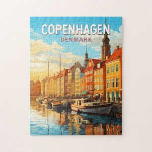 Copenhagen Denmark Travel Art Vintage Legpuzzel