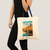 Copenhagen Denmark Travel Art Vintage Tote Bag (Voorkant (product))