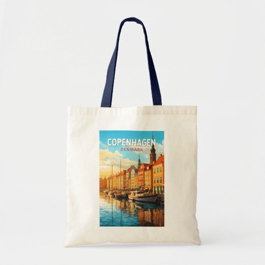 Copenhagen Denmark Travel Art Vintage Tote Bag (Voorkant)