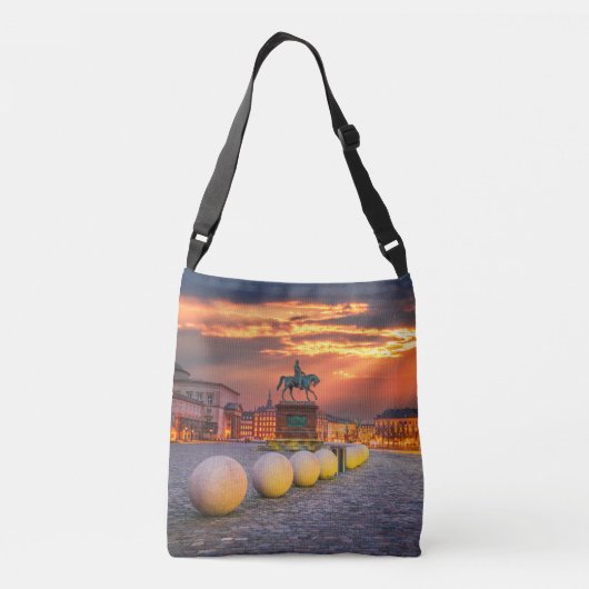 Copenhagen Sunrise Nyhavn, Denemarken Crossbody Tas (Achterkant)