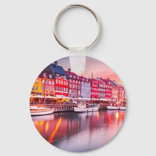 Copenhagen Sunrise Nyhavn, Denemarken Sleutelhanger (Voorkant)